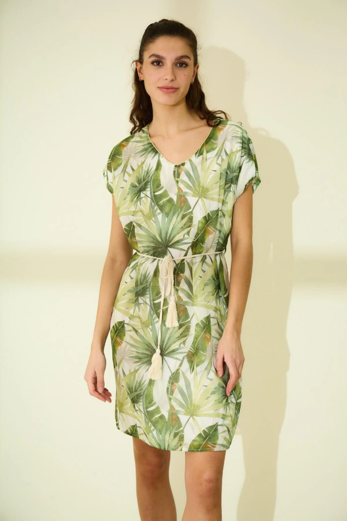 Korte jurk groene print